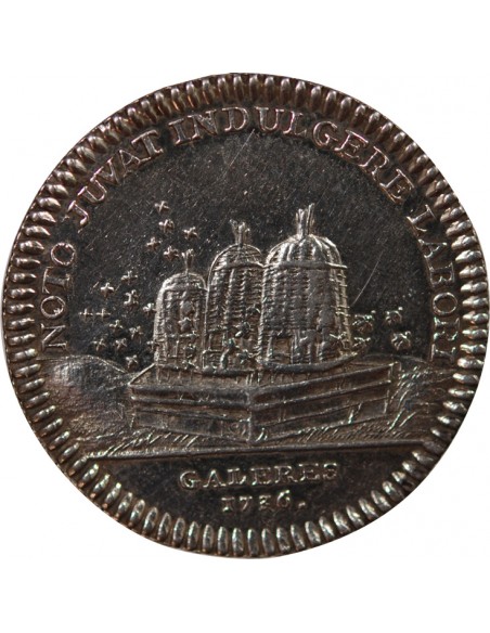 GALERES ROYALES, JEAN PHILIPPE D'ORLEANS - JETON ARGENT 1736