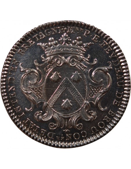 VILLE DE NANTES - INTENDANT ESPRIT FEYDEAU DE BROU, JETON ARGENT 1725