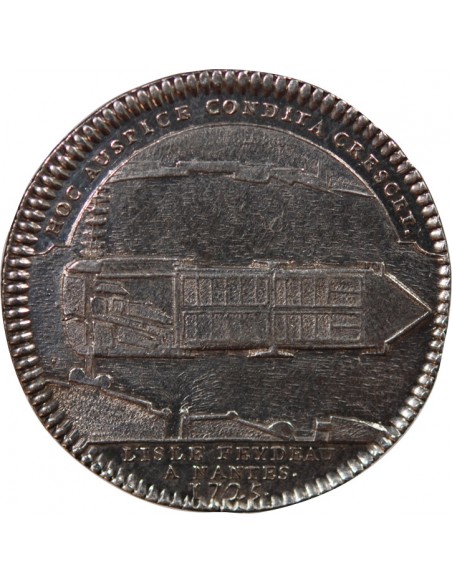 VILLE DE NANTES - INTENDANT ESPRIT FEYDEAU DE BROU, JETON ARGENT 1725