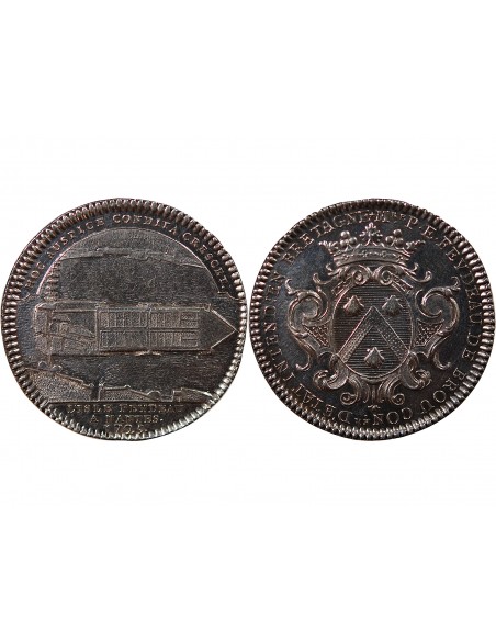 VILLE DE NANTES - INTENDANT ESPRIT FEYDEAU DE BROU, JETON ARGENT 1725
