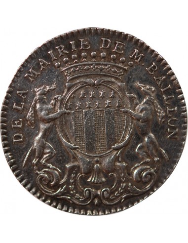 MAIRE DE RENNES, JEAN BAILLON - INTENDANT, LEBRET - JETON ARGENT 1757