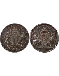 MAIRE DE RENNES, JEAN BAILLON - INTENDANT, LEBRET - JETON ARGENT 1757 2