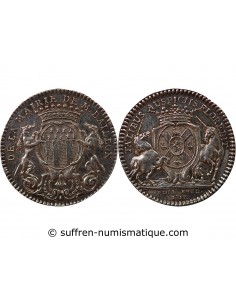 MAIRE DE RENNES, JEAN BAILLON - INTENDANT, LEBRET - JETON ARGENT 1757