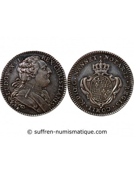 NOTAIRES DE NANTES, LOUIS XVI - JETON ARGENT - n.d. (1777)