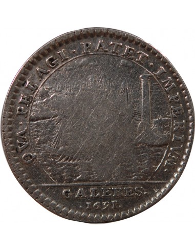 GALERES ROYALES, LOUIS AUGUSTE DE BOURBON - JETON ARGENT 1691