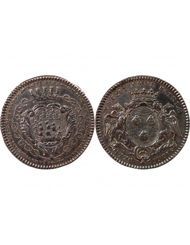 MAIRE DE NANTES, PHILIPPE VINCENT ROGER, SEIGNEUR DE LA MOUCHETIERE – JETON ARGENT 1771