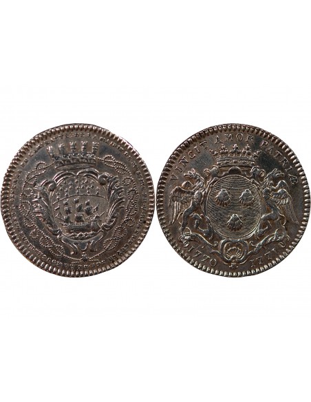 MAIRE DE NANTES, PHILIPPE VINCENT ROGER, SEIGNEUR DE LA MOUCHETIERE – JETON ARGENT 1771