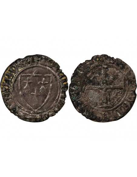 DUCHÉ DE BRETAGNE, JEAN IV / V - BLANC - 1385 / 1417, VANNES