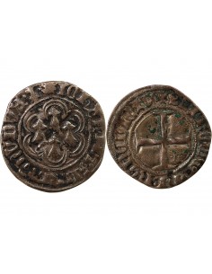 DUCHÉ DE BRETAGNE, JEAN V - BLANC A L'HEXALOBE - 1385 / 1417, REDON 2