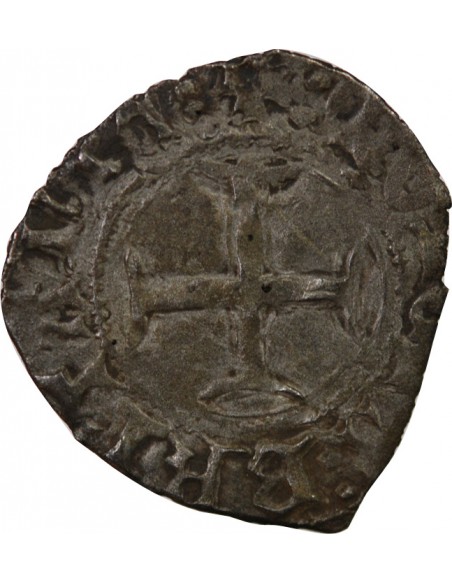 DUCHÉ DE BRETAGNE, JEAN V - DOUBLE DENIER- 1420 / 1425, FOUGERES
