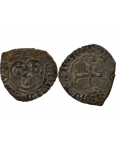 DUCHÉ DE BRETAGNE, JEAN V - DOUBLE DENIER- 1420 / 1425, FOUGERES