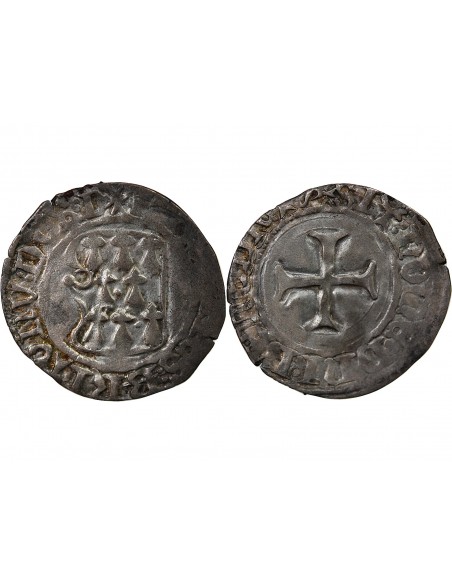 DUCHÉ DE BRETAGNE, JEAN V - BLANC A LA TARGE - 1436 / 1442, DINAN