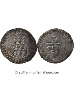 DUCHÉ DE BRETAGNE, JEAN V - BLANC A LA TARGE - 1436 / 1442, DINAN