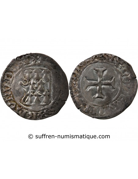 DUCHÉ DE BRETAGNE, JEAN V - BLANC A LA TARGE - 1436 / 1442, DINAN