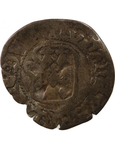 DUCHÉ DE BRETAGNE, JEAN V - DEMI BLANC A LA TARGE - 1436 / 1442, RENNES