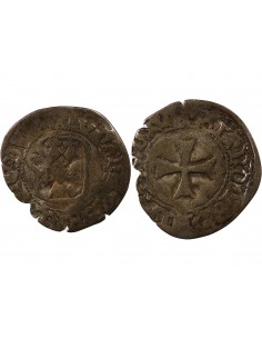 DUCHÉ DE BRETAGNE, JEAN V - DEMI BLANC A LA TARGE - 1436 / 1442, RENNES 2