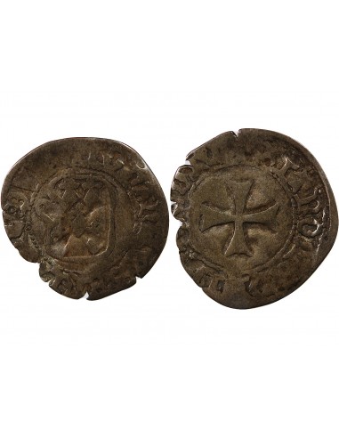 DUCHÉ DE BRETAGNE, JEAN V - DEMI BLANC A LA TARGE - 1436 / 1442, RENNES