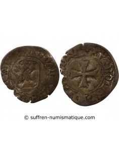 DUCHÉ DE BRETAGNE, JEAN V - DEMI BLANC A LA TARGE - 1436 / 1442, RENNES