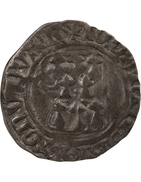 DUCHÉ DE BRETAGNE, JEAN V - BLANC A LA TARGE - 1436 / 1442, RENNES