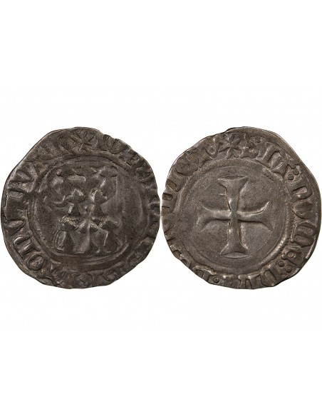 DUCHÉ DE BRETAGNE, JEAN V - BLANC A LA TARGE - 1436 / 1442, RENNES