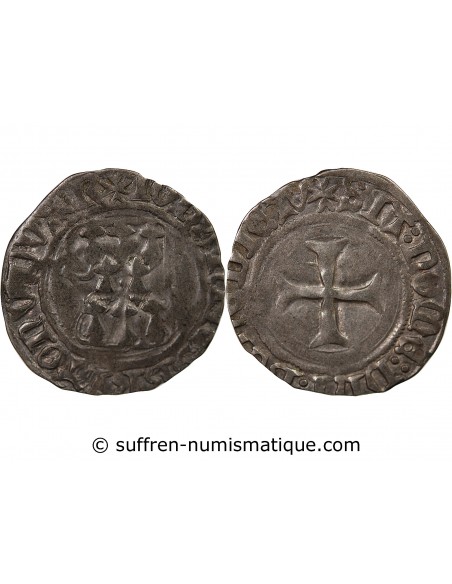 DUCHÉ DE BRETAGNE, JEAN V - BLANC A LA TARGE - 1436 / 1442, RENNES