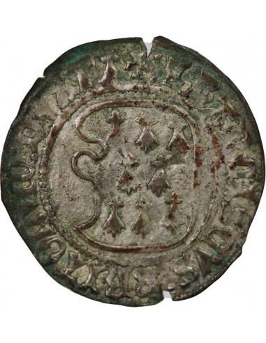 DUCHÉ DE BRETAGNE, FRANCOIS I et II - BLANC A LA TARGE 1442 / 1488 NANTES