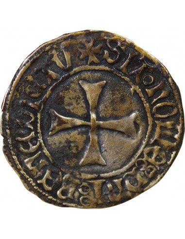 DUCHÉ DE BRETAGNE, FRANCOIS I et II - BLANC A LA TARGE 1442 / 1488 RENNES, CONTREFACON D'EPOQUE