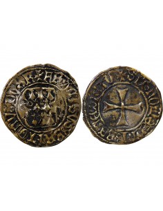 DUCHÉ DE BRETAGNE, FRANCOIS I et II - BLANC A LA TARGE 1442 / 1488 RENNES, CONTREFACON D'EPOQUE 2