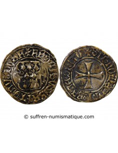 DUCHÉ DE BRETAGNE, FRANCOIS I et II - BLANC A LA TARGE 1442 / 1488 RENNES, CONTREFACON D'EPOQUE