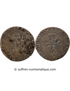 DUCHÉ DE BRETAGNE, FRANCOIS I et II - BLANC A LA TARGE 1442 / 1488 RENNES