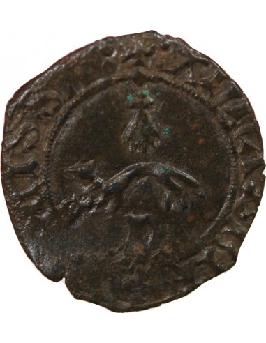 DUCHÉ DE BRETAGNE, ANNE DE BRETAGNE - DOUBLE DENIER A L'HERMINE - 1488 / 1491 NANTES