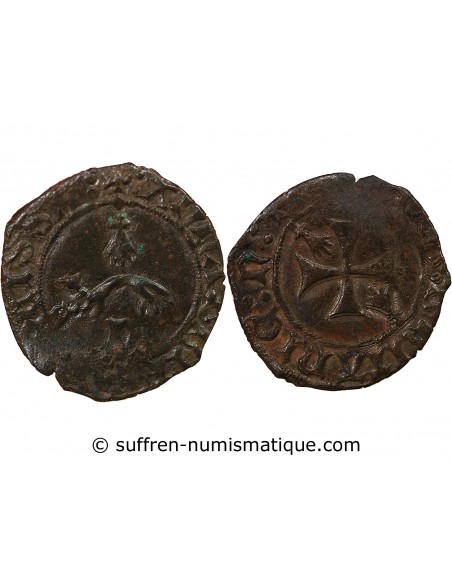 DUCHÉ DE BRETAGNE, ANNE DE BRETAGNE - DOUBLE DENIER A L'HERMINE - 1488 / 1491 NANTES