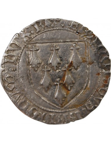 DUCHÉ DE BRETAGNE, FRANCOIS II - GROS A L'ÉCU 1458 / 1488 RENNES