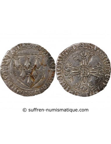 DUCHÉ DE BRETAGNE, FRANCOIS II - GROS A L'ÉCU 1458 / 1488 RENNES