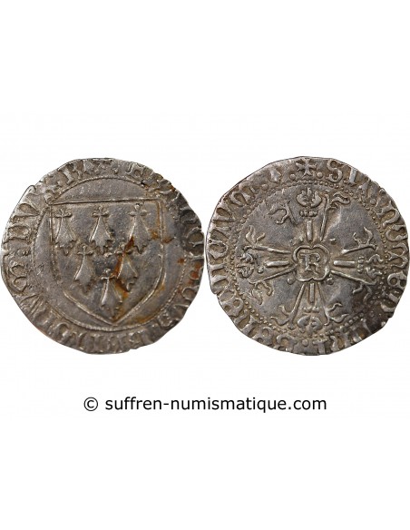 DUCHÉ DE BRETAGNE, FRANCOIS II - GROS A L'ÉCU 1458 / 1488 RENNES