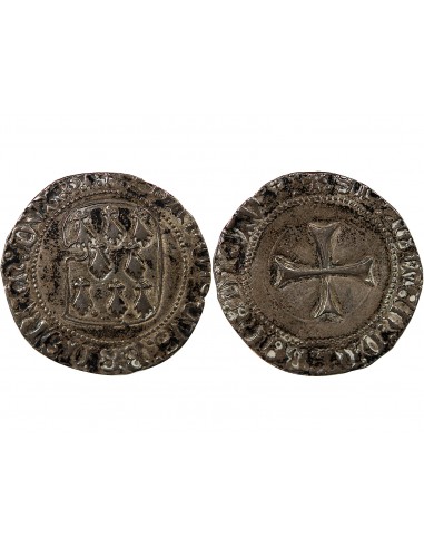 DUCHÉ DE BRETAGNE, FRANCOIS I et II - BLANC A LA TARGE 1442 / 1488 RENNES