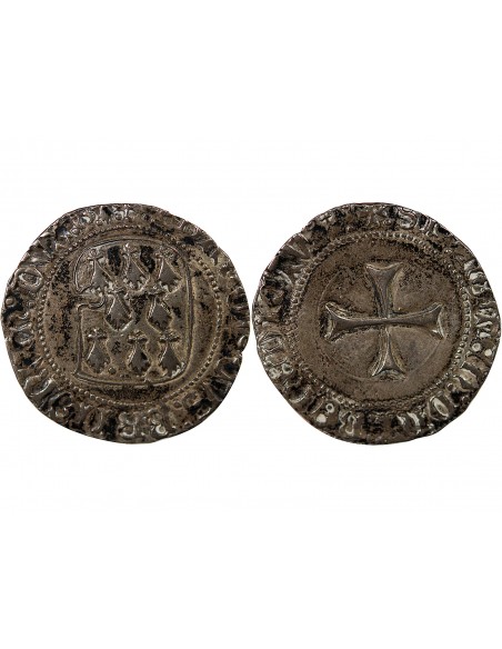 DUCHÉ DE BRETAGNE, FRANCOIS I et II - BLANC A LA TARGE 1442 / 1488 RENNES
