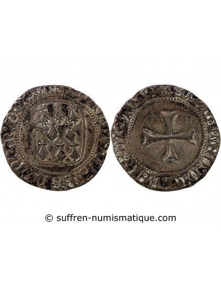 DUCHÉ DE BRETAGNE, FRANCOIS I et II - BLANC A LA TARGE 1442 / 1488 RENNES