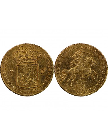 PROVINCES UNIES, PROVINCE DE GUELDRE - 7 GULDEN OR - 1760, HARDERWIJK
