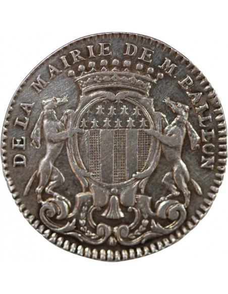 MAIRE DE RENNES, JEAN BAILLON - JETON ARGENT 1757