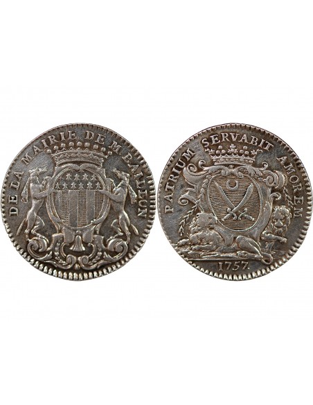 MAIRE DE RENNES, JEAN BAILLON - JETON ARGENT 1757