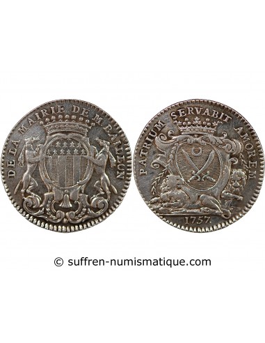 MAIRE DE RENNES, JEAN BAILLON - JETON ARGENT 1757