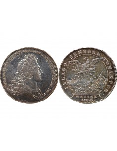 GALERES ROYALES, LOUIS ALEXANDRE DE BOURBON, COMPTE DE TOULOUSE - JETON ARGENT 1705 2