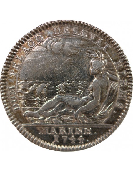 GALERES ROYALES, LOUIS JEAN MARIE DE BOURBON, DUC DE PENTHIEVRE - JETON ARGENT 1744