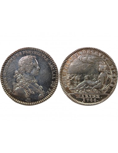 GALERES ROYALES, LOUIS JEAN MARIE DE BOURBON, DUC DE PENTHIEVRE - JETON ARGENT 1744