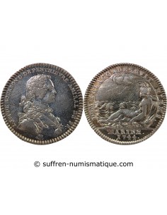 GALERES ROYALES, LOUIS JEAN MARIE DE BOURBON, DUC DE PENTHIEVRE - JETON ARGENT 1744