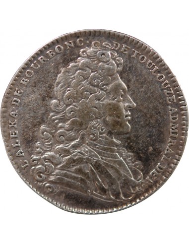 GALERES ROYALES, LOUIS ALEXANDRE DE BOURBON, COMPTE DE TOULOUSE - JETON ARGENT 1712