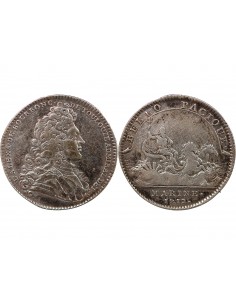 GALERES ROYALES, LOUIS ALEXANDRE DE BOURBON, COMPTE DE TOULOUSE - JETON ARGENT 1712 2