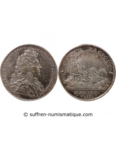 GALERES ROYALES, LOUIS ALEXANDRE DE BOURBON, COMPTE DE TOULOUSE - JETON ARGENT 1712