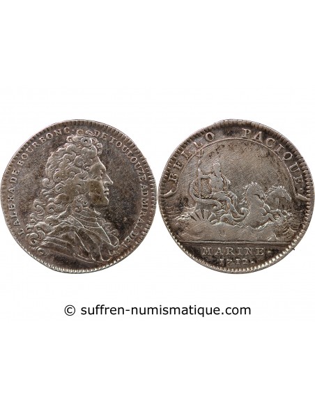 GALERES ROYALES, LOUIS ALEXANDRE DE BOURBON, COMPTE DE TOULOUSE - JETON ARGENT 1712